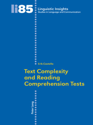 cover image of Text Complexity and Reading Comprehension Tests